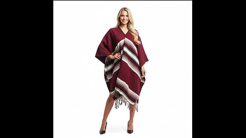 🎃🦃🌨️🌲🎇☃️BURGANDY♥️Sharpshooter Clint Eastwood Style Western Party Diamond Design Poncho♥️🎃🦃🌨️🌲🍾🎇☃️