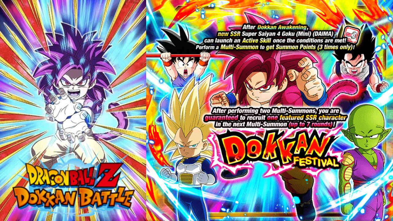 DBZ Dokkan Battle: Dokkan Festival Super Saiyan 4 Goku (Mini) (DAIMA) Banner Summons