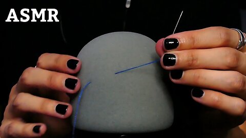 ASMR Pulling Threads Through Your Brain (no talking, needle poking, foam cover brushing)