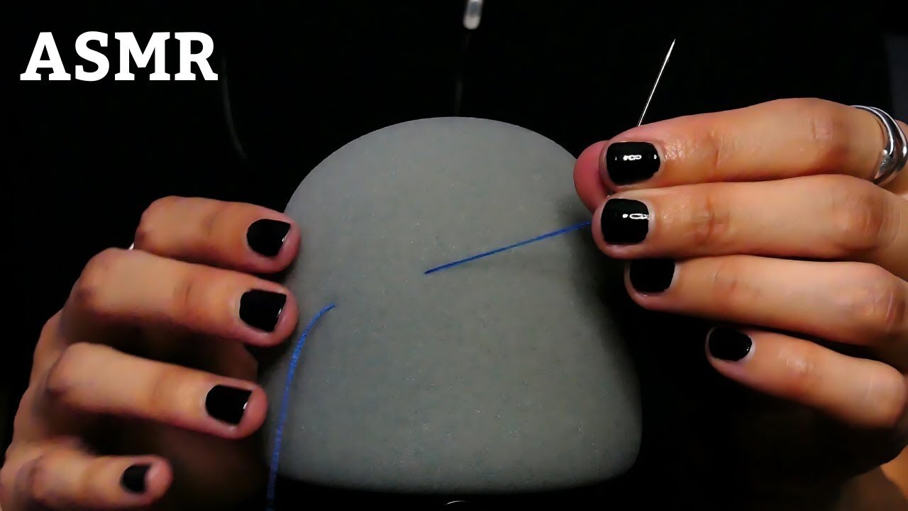 ASMR Pulling Threads Through Your Brain (no talking, needle poking, foam cover brushing)
