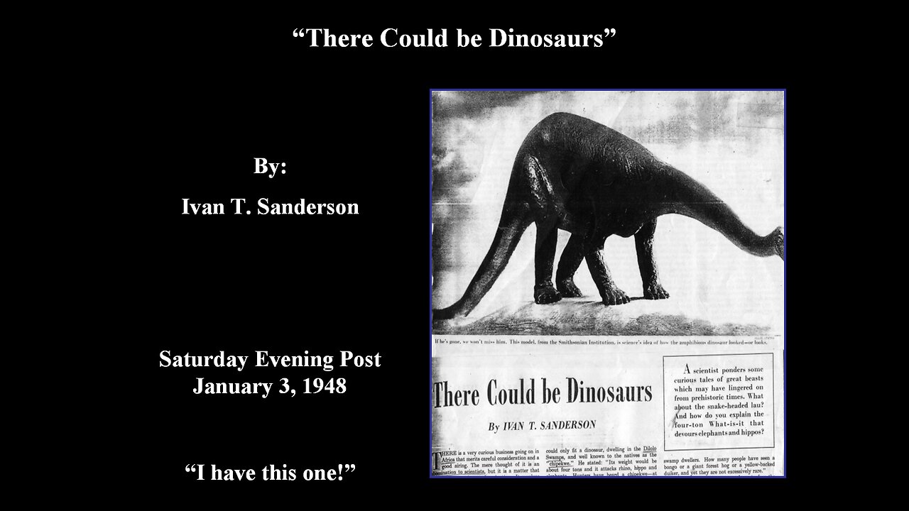 Reading "There Could be Dinosaurs"