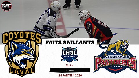 Faits saillants - Match du 24 janvier 2026 - Coyotes Laval-Ouest vs Panthères Deux-Montagnes