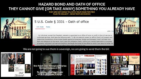 HAZARD BONDING AND OATHS OF OFFICE ARE MANDATORY FOR THE DEPT OF ARMY. CLAIMS MUST BE PAID VS...