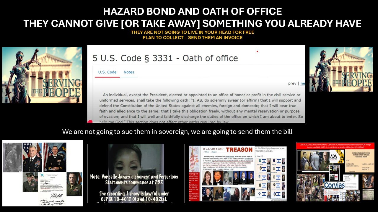 HAZARD BONDING AND OATHS OF OFFICE ARE MANDATORY FOR THE DEPT OF ARMY. CLAIMS MUST BE PAID VS...
