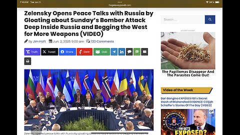 Zelensky Opens Peace Talks with Russia by Gloating about Sunday’s Bomber Attack Inside Russia