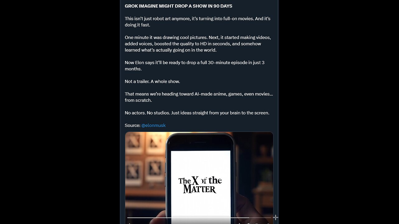 GROK IMAGINE MIGHT DROP A SHOW IN 90 DAYS