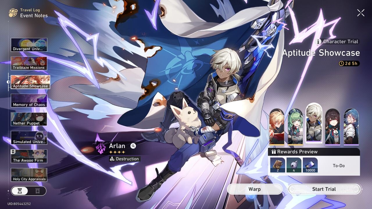 Arlan - Aptitude Showcase Event - Phase 2 - Honkai: Star Rail - Version 3.1