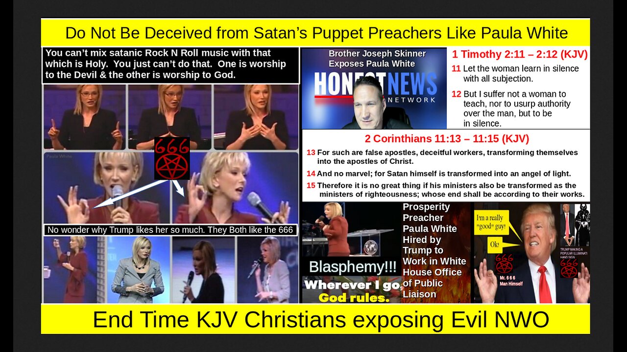 Do Not Be Deceived from Satan’s Puppet Preachers Like Paula White - 1Hr 37Min