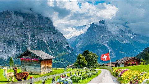 Scenic Walk in Fairyland Switzerland | Grindelwald Village in the Alps