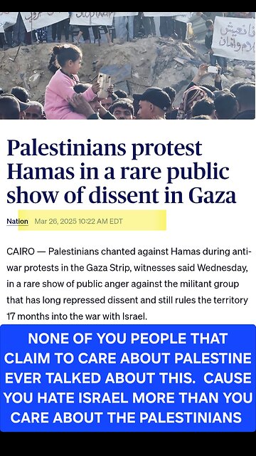 They hate Israel MORE than they care about Palestinians