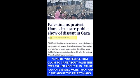 They hate Israel MORE than they care about Palestinians