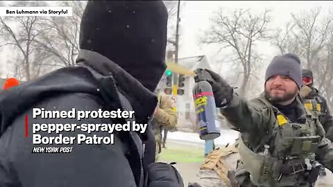 Pinned Protester Pepper-Sprayed by Border Patrol