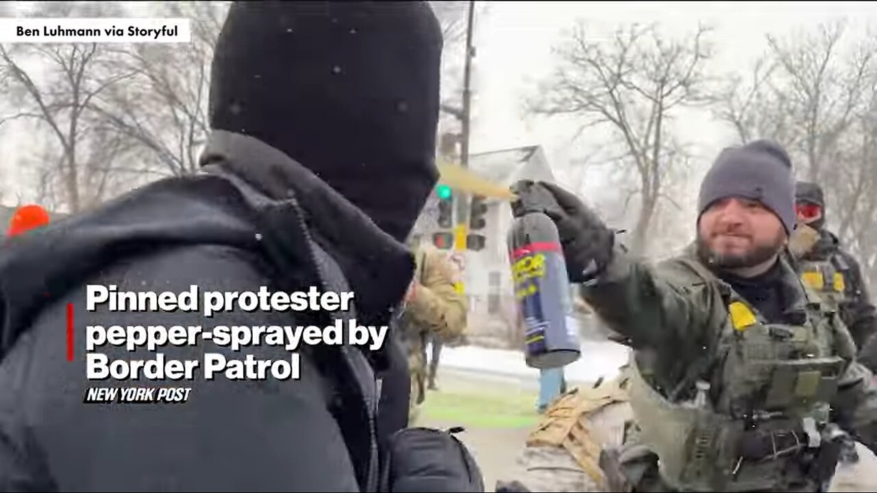 Pinned Protester Pepper-Sprayed by Border Patrol
