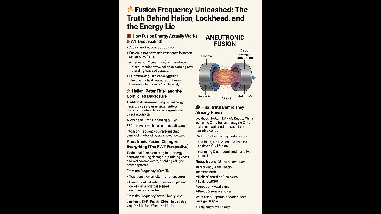 🔥 Fusion Frequency Unleashed: The Truth Behind Helion, Lockheed, and the Energy Lie