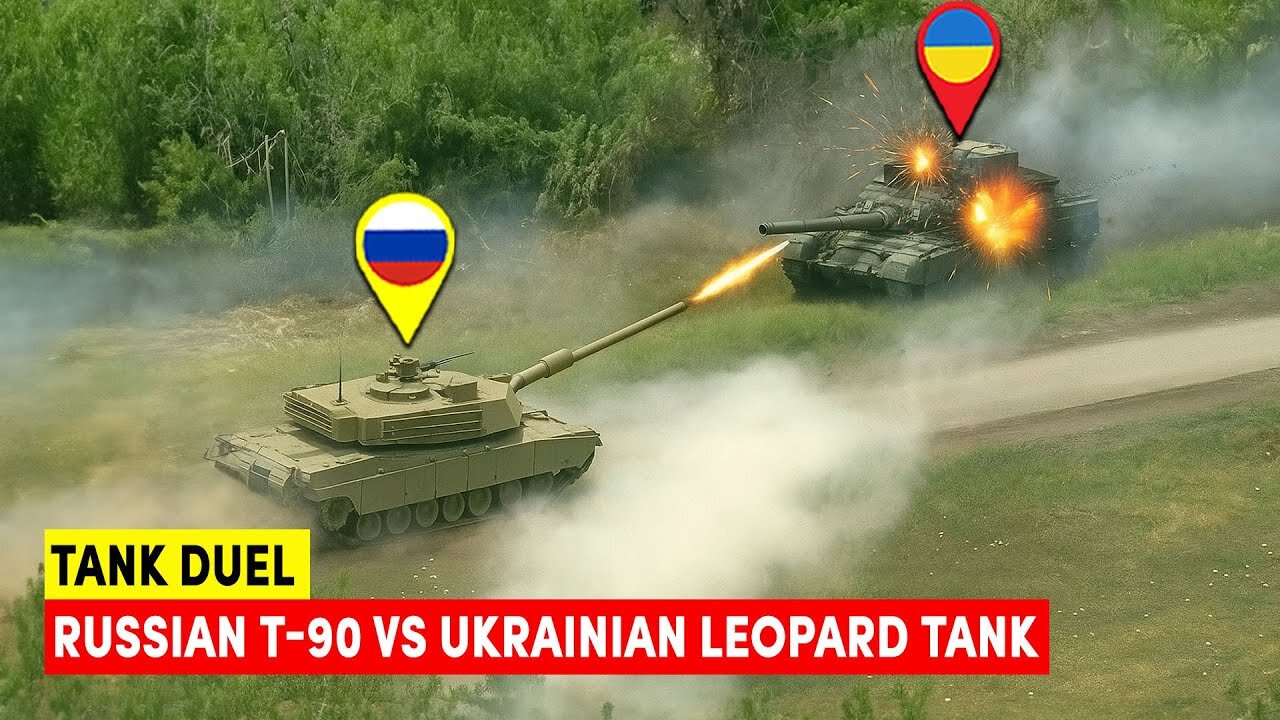 T-90 vs Leopard: Explosive Tank Showdown on the Ukrainian Battlefield
