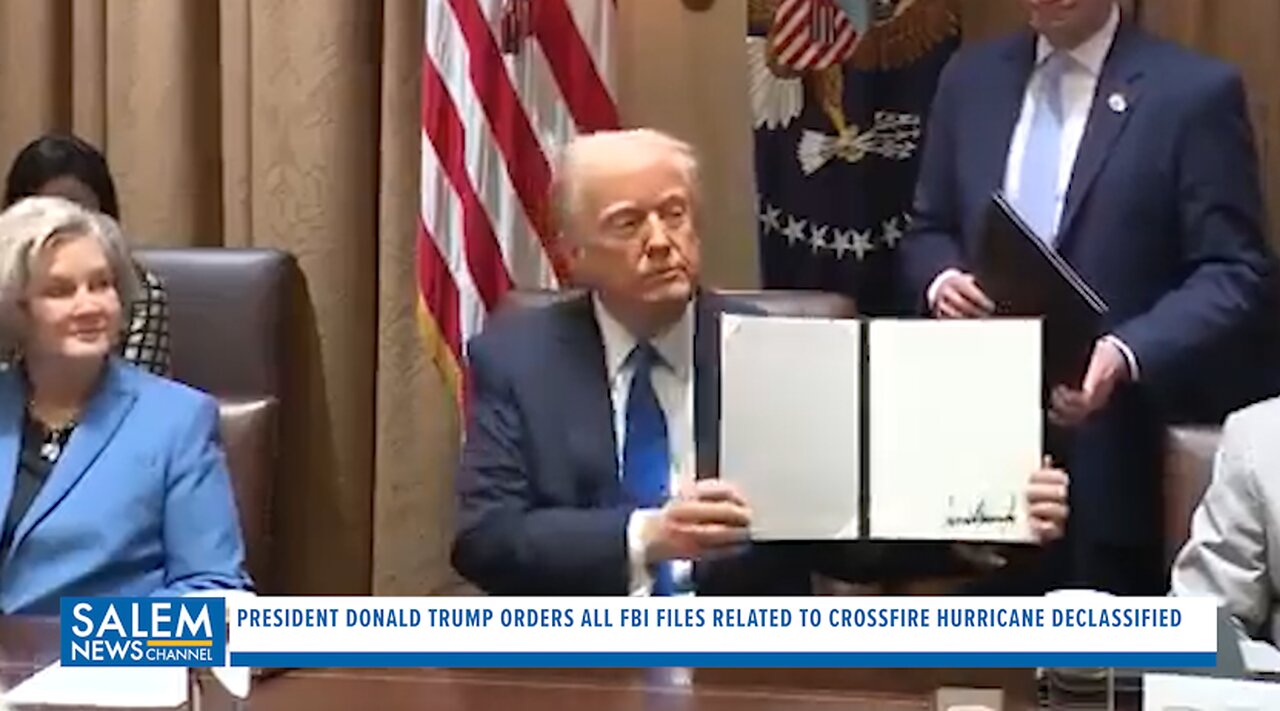 President Donald Trump Orders All FBI Files Related To Crossfire Hurricane Declassified