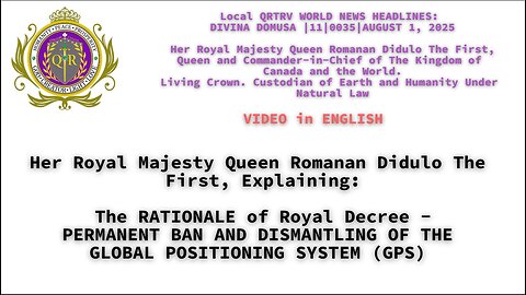 The RATIONALE of Royal Decree - PERMANENT BAN AND DISMANTLING OF THE GLOBAL POSITIONING SYSTEM (GPS)
