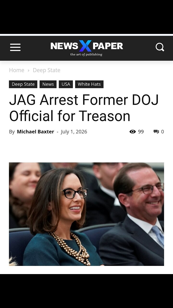 JAG Arrest Former DOJ Official For Treason!