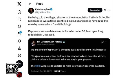 BREAKING EXCLUSIVE: FBI Sources Tell Infowars That The Shooter Was A Trans Identified Male!
