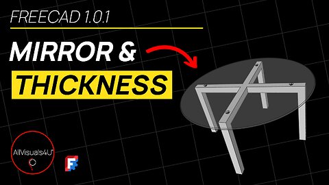 🍹 3D Table Design - FreeCAD Thickness - FreeCAD Polar Pattern Tutorial - FreeCAD Mirror | #Shorts