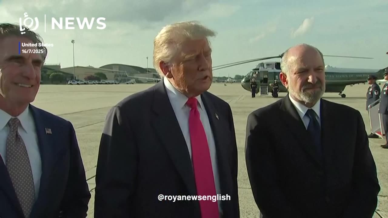 US President Donald Trump talks about Epstein case