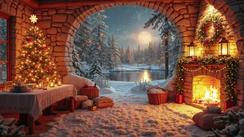 ❄️ LIVE: Cozy Christmas Fireplace 24/7 🔥 Relax with Crackling Fire & Christmas Music All Day! 🎅