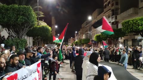 طنجة اليوم الوطني 21 التضامني مع الشعب الفلسطيني 22 03 2025 على نهج عبد الكريم