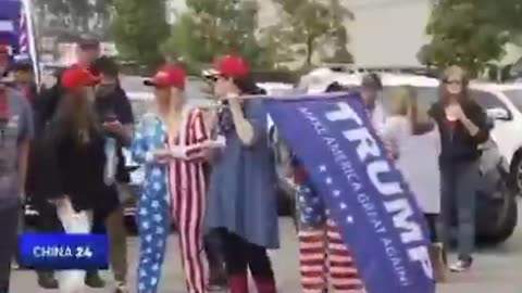 China 24 channel shared a video of a Chinese factory dedicated to MAGA merch (since 2016)