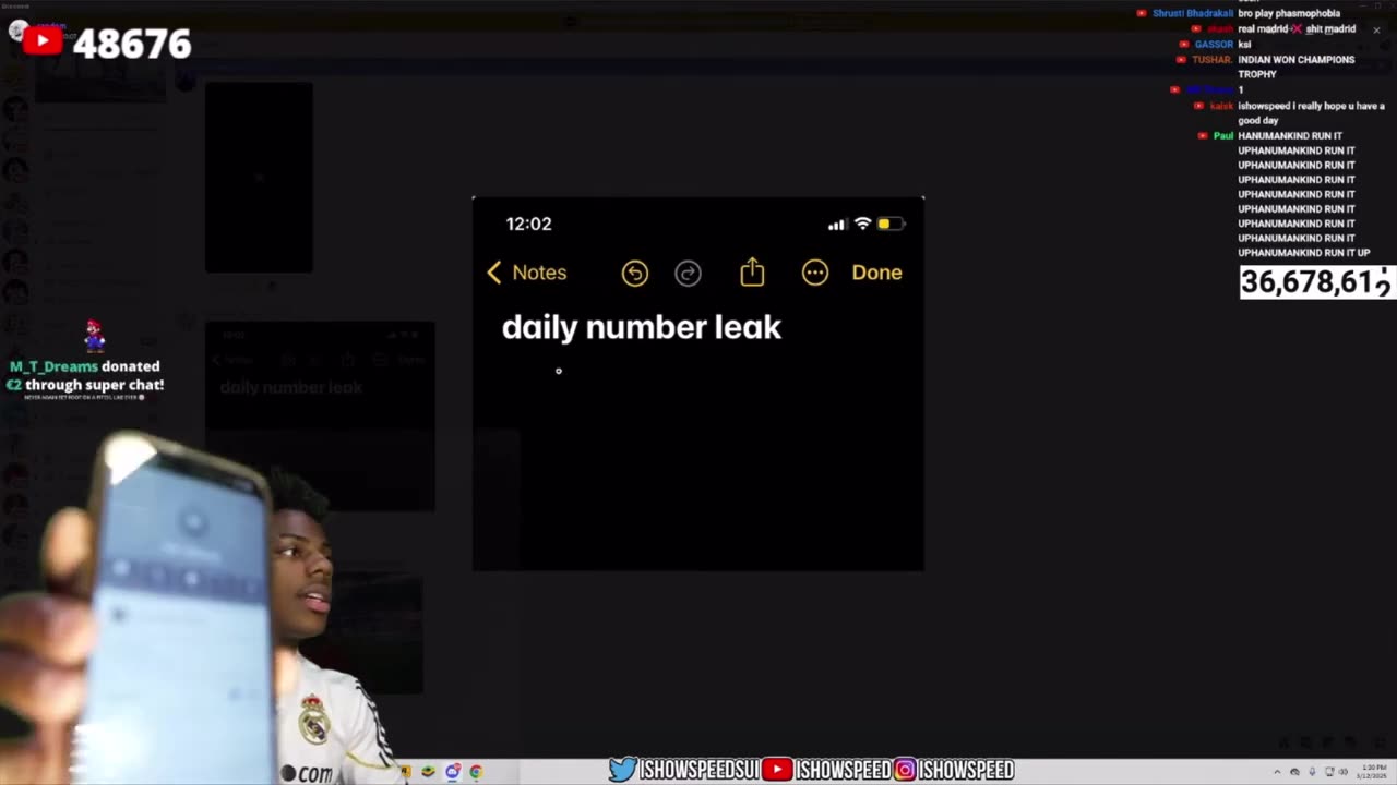 I show speed leak Mr beast number