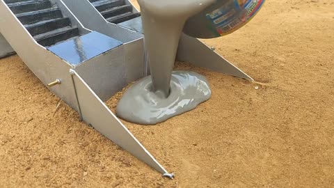 Miniature concrete escalator bridge on railway tracks | Science and Engineering! #handmadeDIY