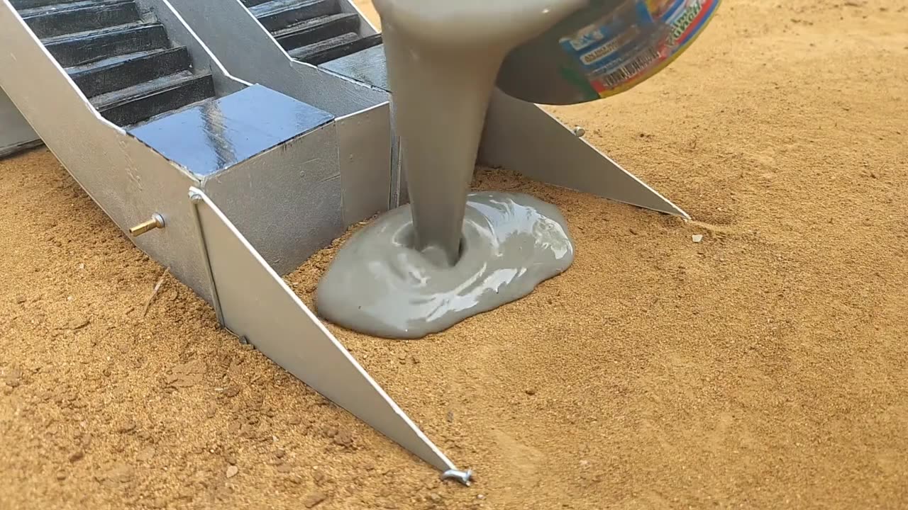 Miniature concrete escalator bridge on railway tracks | Science and Engineering! #handmadeDIY