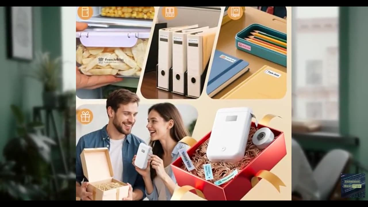 Label Maker, Label Maker Machine with Tape, Portable Bluetooth Label Printer wit