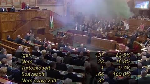 Smoke bombs in Hungarian parliament after new law bans ‘gay pride’ events