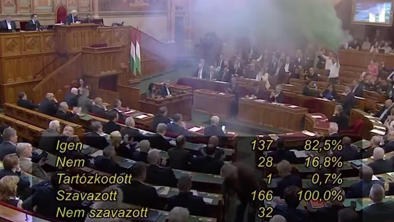 Smoke bombs in Hungarian parliament after new law bans ‘gay pride’ events