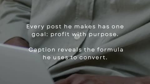 Every post he makes has one goal: profit with purpose.