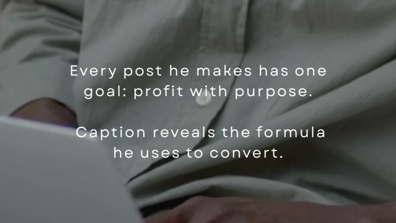Every post he makes has one goal: profit with purpose.