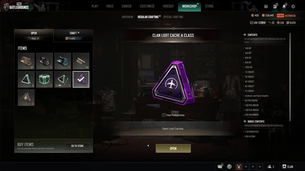 Opening 100 loot caches in PubG