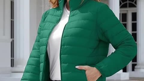 Women's Puffer Jackets Quilted Packable Puffy Coats Lightweight Winter Warm Zip Up Down Jacket Stand