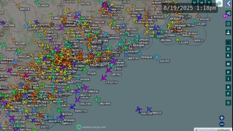 New York - New Jersey Air Traffic time lapsed - Aug 2025 - no audio -