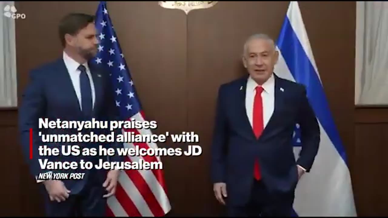 Netanyahu Praises ‘Unmatched Alliance’ with the US as He Welcomes JD Vance to Jerusalem