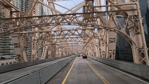 4K Driving Over New York City NYC Queens Boro Borough Bridge Upper Roadway Queens to Manhattan ASMR
