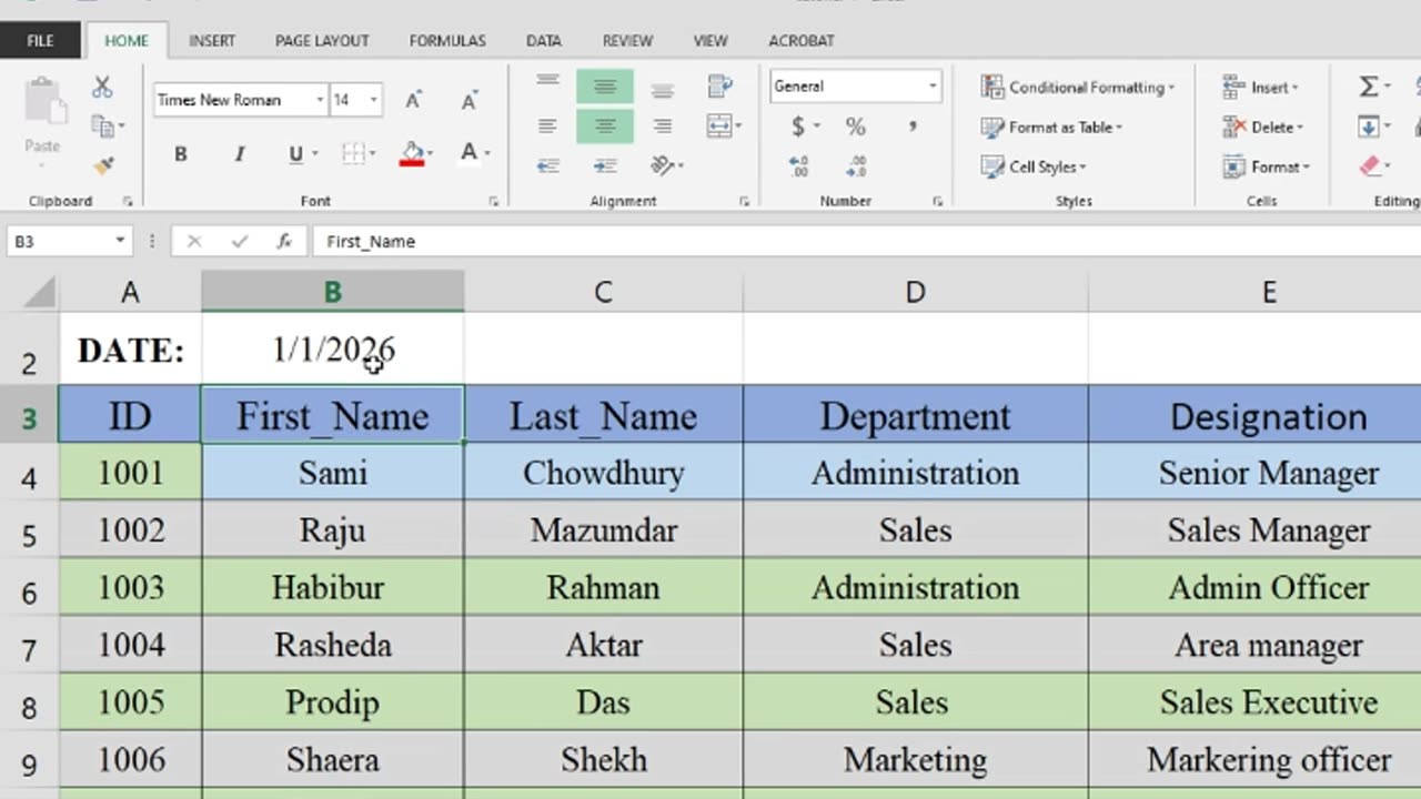 Excel Pro Shortcut: আজকের Date Auto Update ⚡