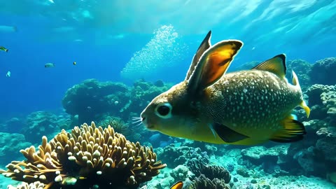 Awesome RabbitFish! :) #fyp #rabbit #cute #Ai #viral #funnyvideos