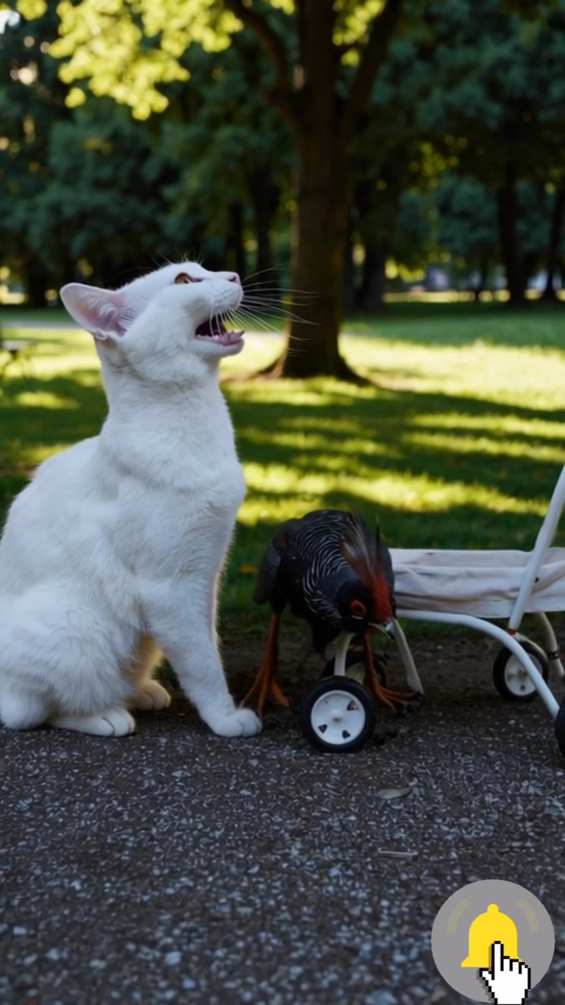 White Chef Cat prey on a bird #shorts #viralshort #cat