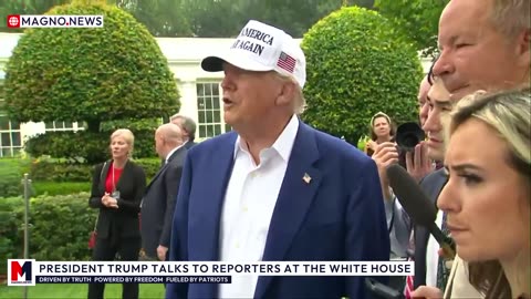 🇺🇸 President Trump Talks to Reporters at The White House as New American Flags are Installed
