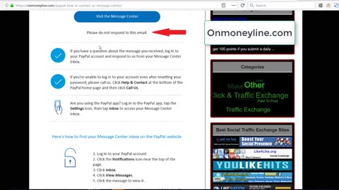 How to contact Paypal in Message Center Guide - Onmoneyline