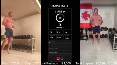 Everyday 300 push ups and 150 Burpees!