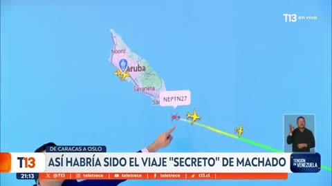 Así habría sido el viaje "secreto" María Corina Machado. 2025/12/10