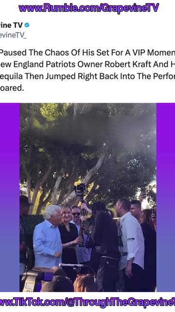 Travis Scott Paused His Set To Gift Robert Kraft And His Wife Tequila, Then Rocked The Stage Again.