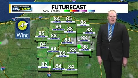 Toasty but less humid start to the week ahead